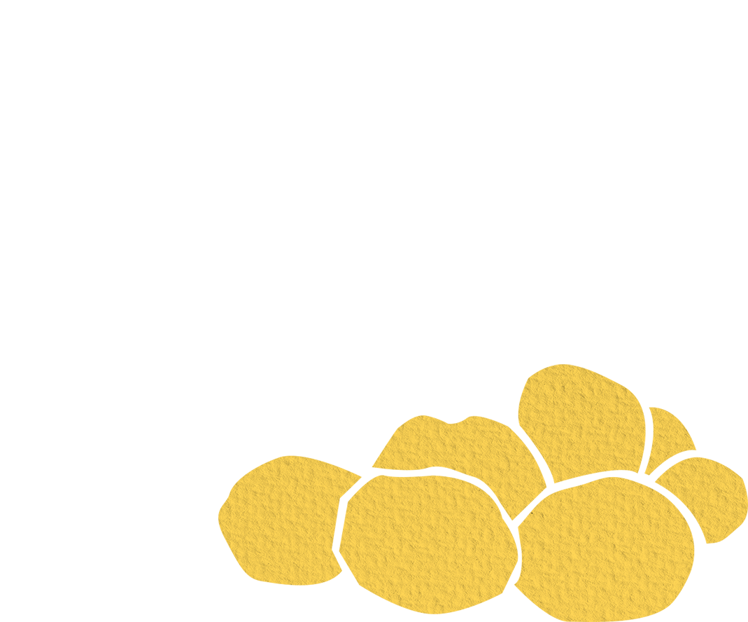 Illustration of a pile of golden potatoes