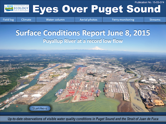 Front cover of Eyes Over Puget Sound shows view of Commencement Bay from above.