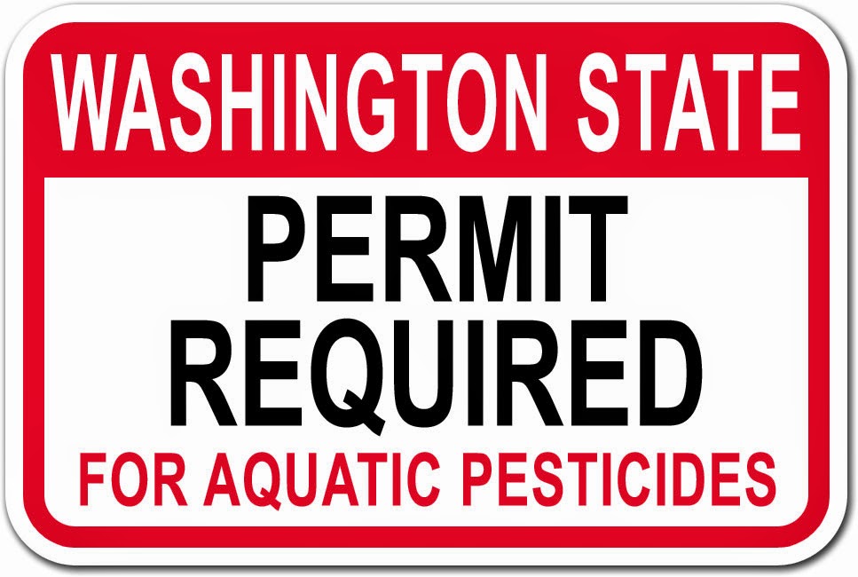 Sign: Washington State permit required for aquatic pesticides