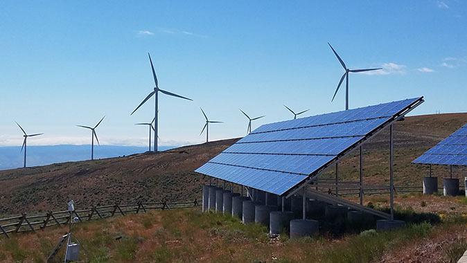 Wild Horse wind turbines and solar panels