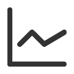 An icon of a line graph, symbolizing data.