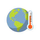 Earth with thermometer