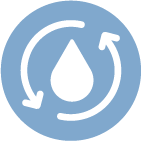 Water drop with cyclical arrows around it