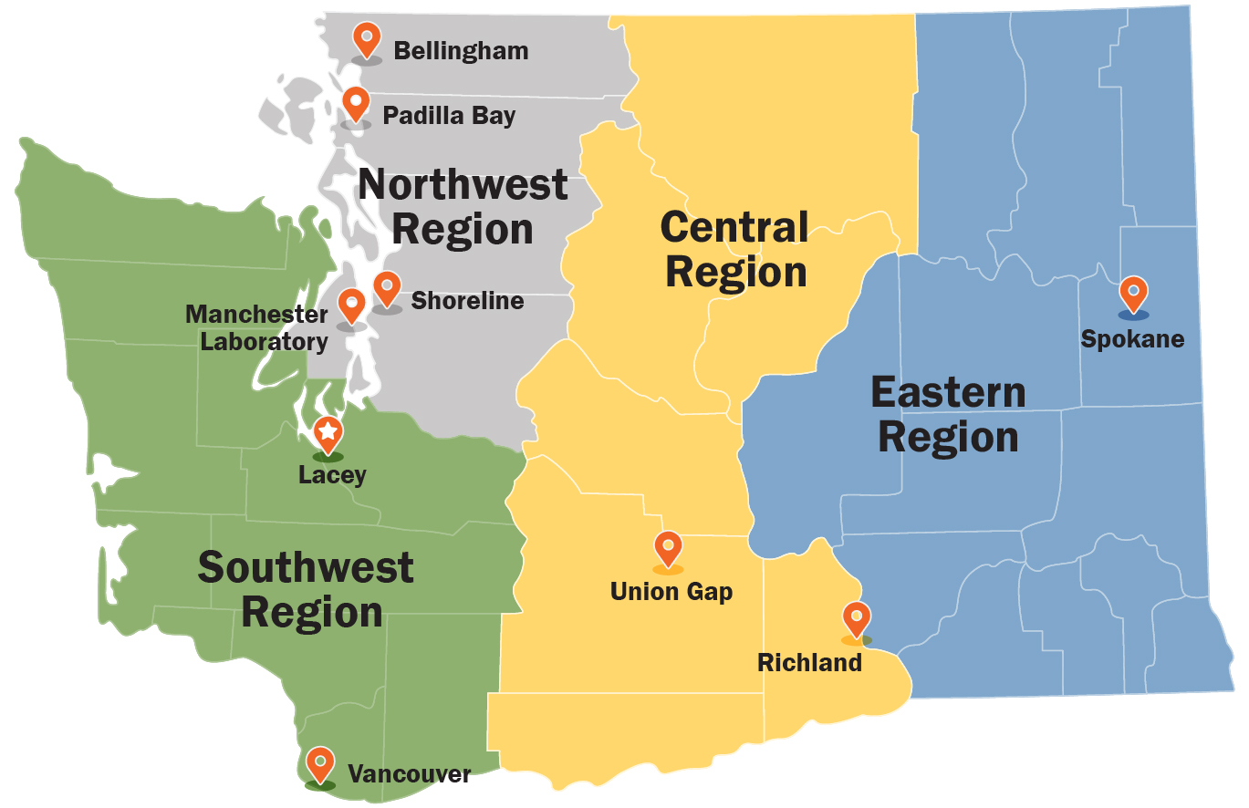 regional map showing office locations