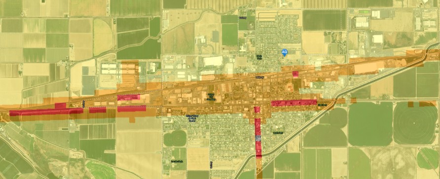 This is a map of Quincy-wide diesel particle levels.