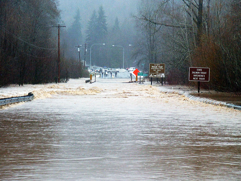 A road under water