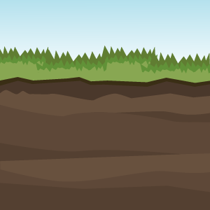 layers of soil under grass