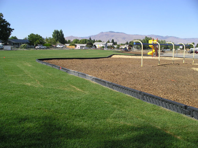 Playground and playfield on a sunny day