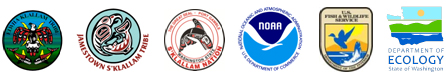 Port Angeles NRDA Trustee logos: Lower Elwha Klallam Tribe, Jamestown S'Klallam Tribe, S'Klallam Nation, U.S. Fish & Wildlife Service, Washington Department of Ecology.