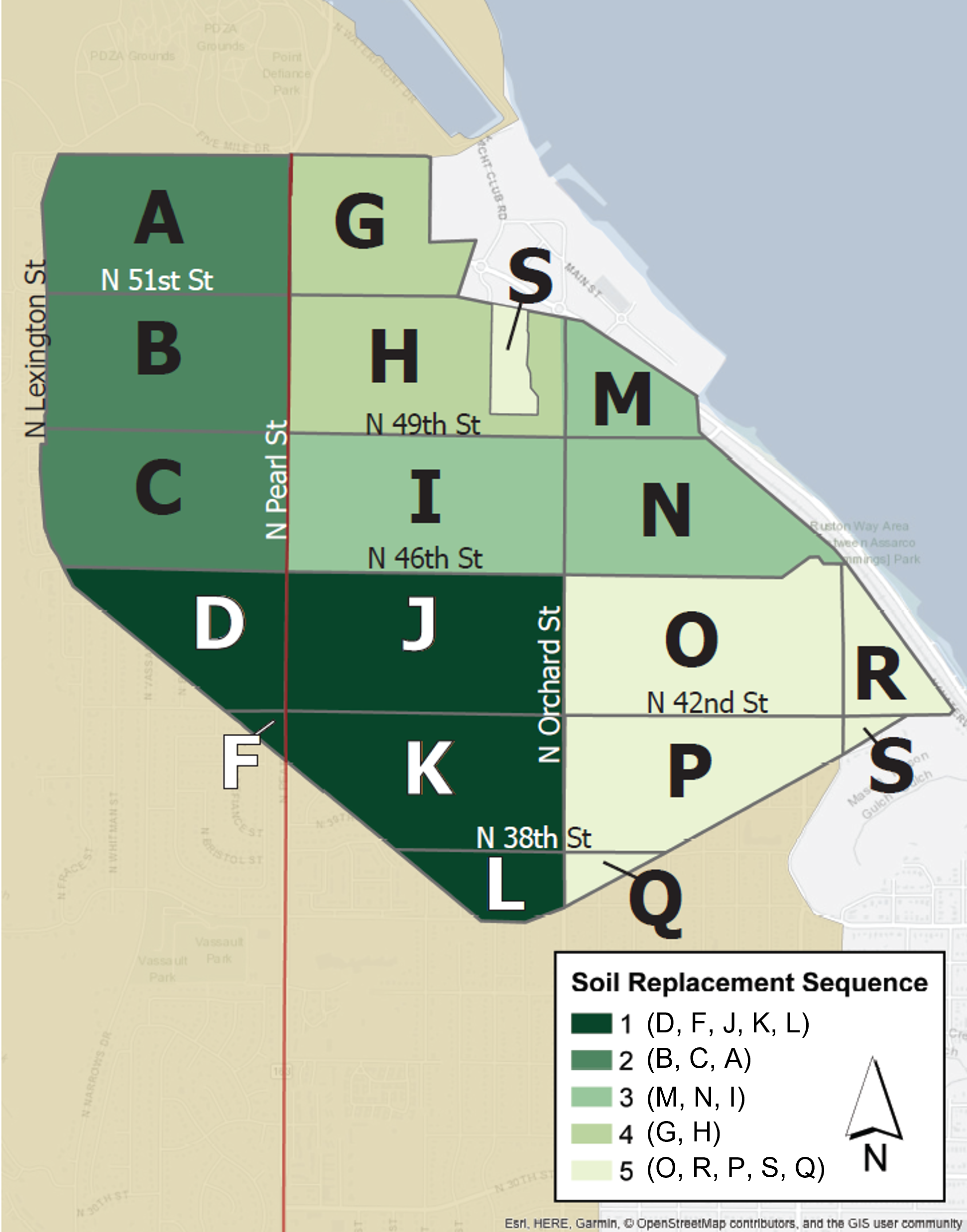 Map of study-area sequence. Text version is linked in "Find your property group."