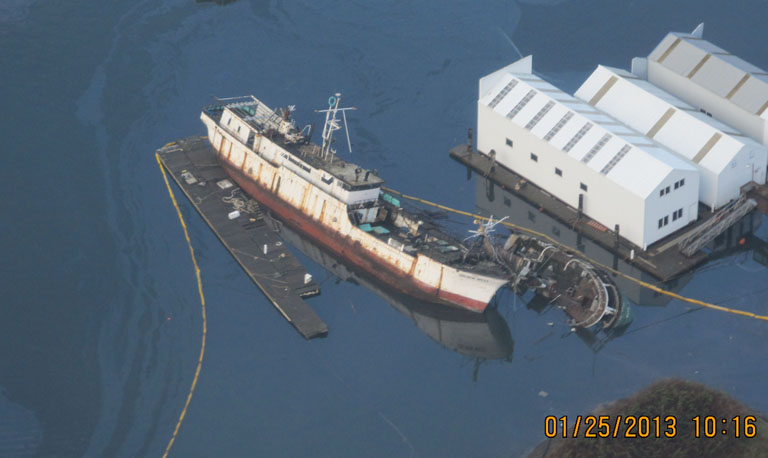 The sunken remnants of the Helena Star and Golden West.