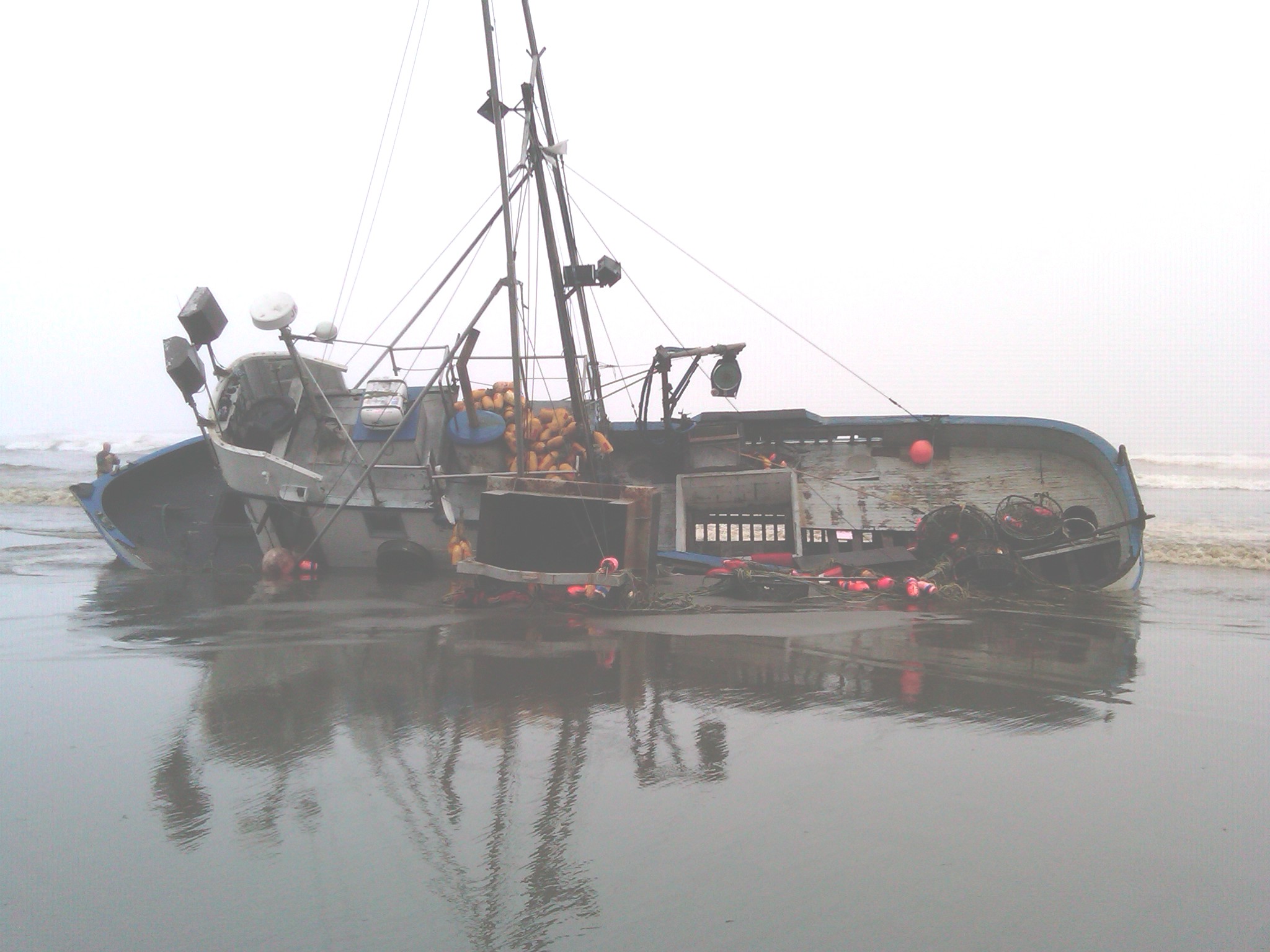 The grounded Fishing Vessel DARE II