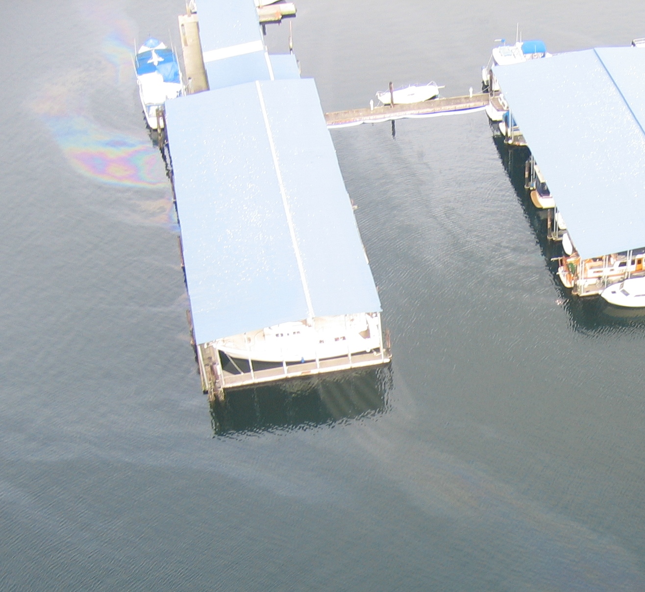 Overflight photo of oil spill