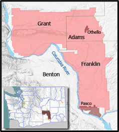 Map showing location of Pasco groundwater