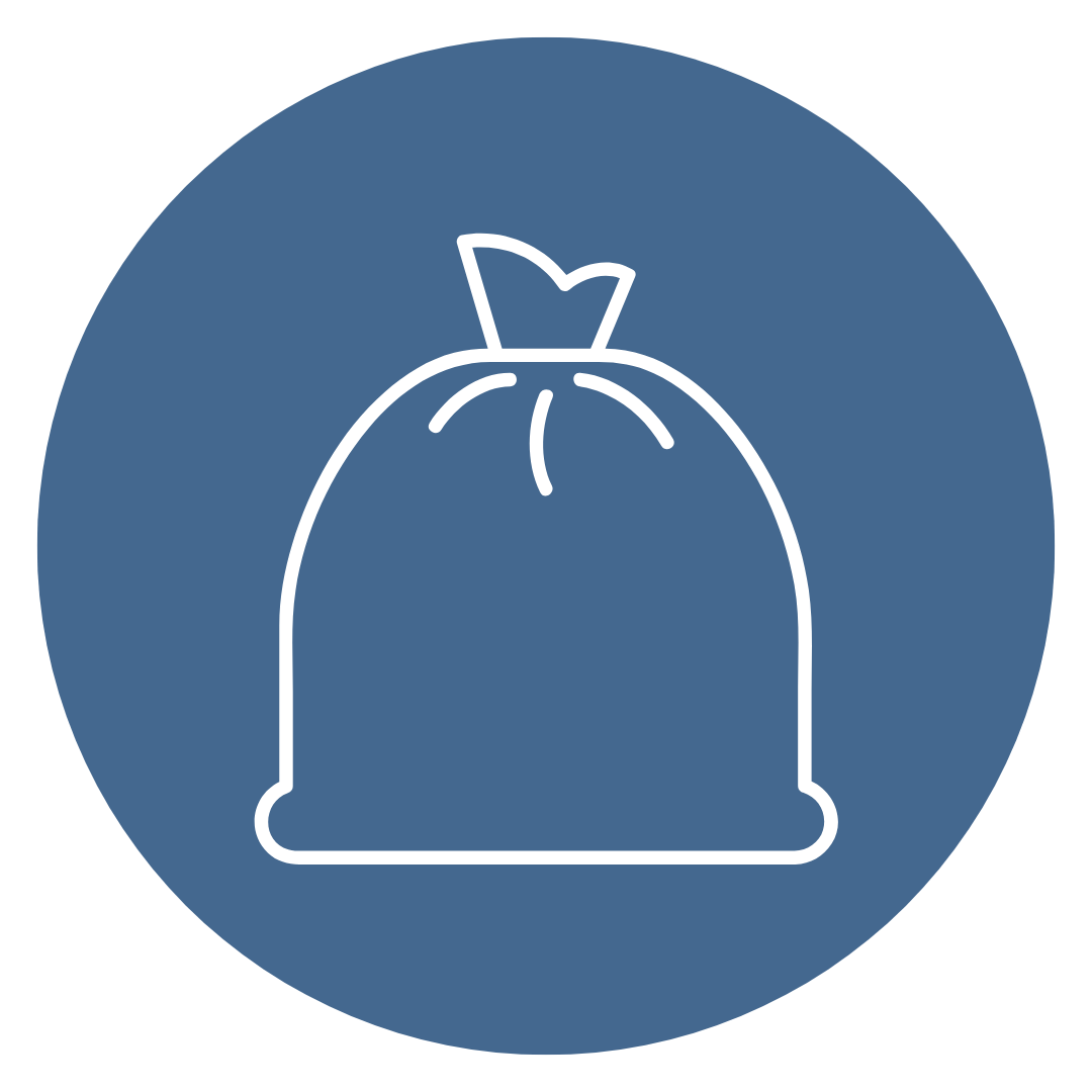 Blue Plastic Trash Sack. Full Garbage Ba Graphic by