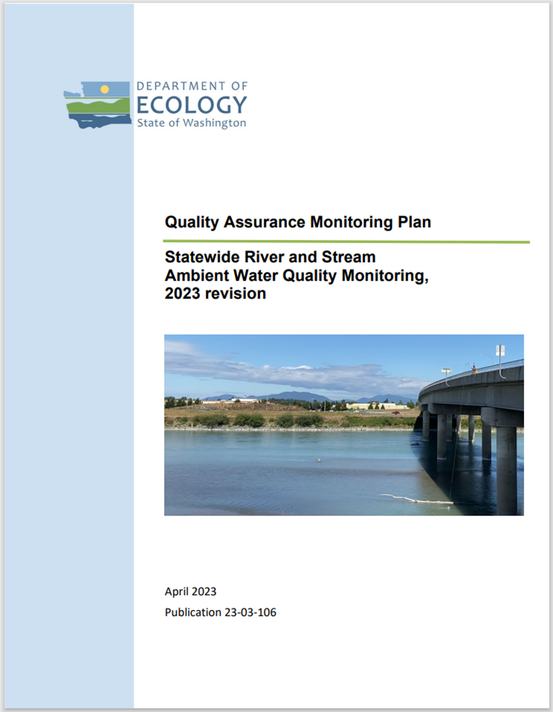 The cover of the quality assurance monitoring plan