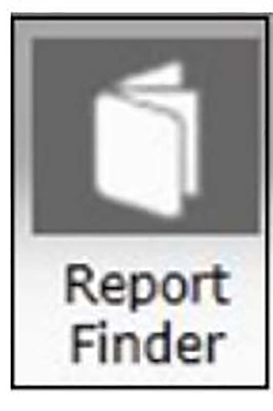 Icon of a book and the words "Report Finder"