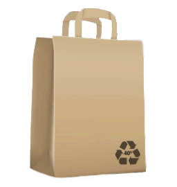 An icon of a small paper bag, which is allowed under Washington's plastic bag ban.