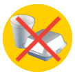 Contenedores de comida para llevar y Styrofoam fuera del bote de reciclaje