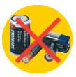 Don't put batteries and hazardous waste into the recycling bin.