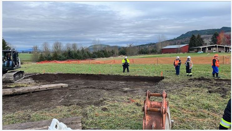 Olympic Pipeline spill near Conway WA _ Dec. 19, 2023. Topsoil excavation