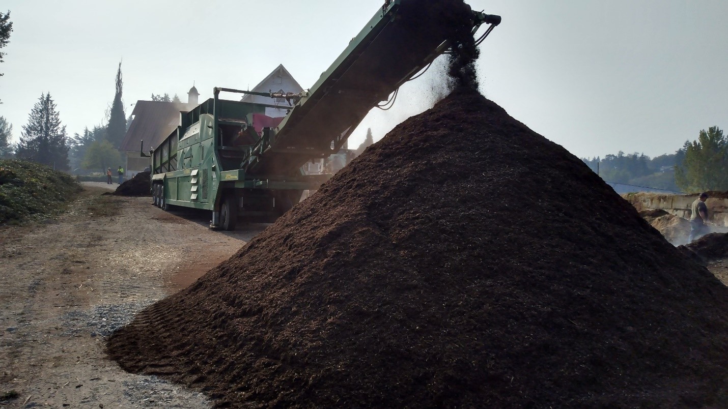 A screened pile of compost.