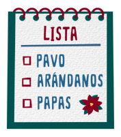 Ilustración de una lista de la compra con los artículos marcados.