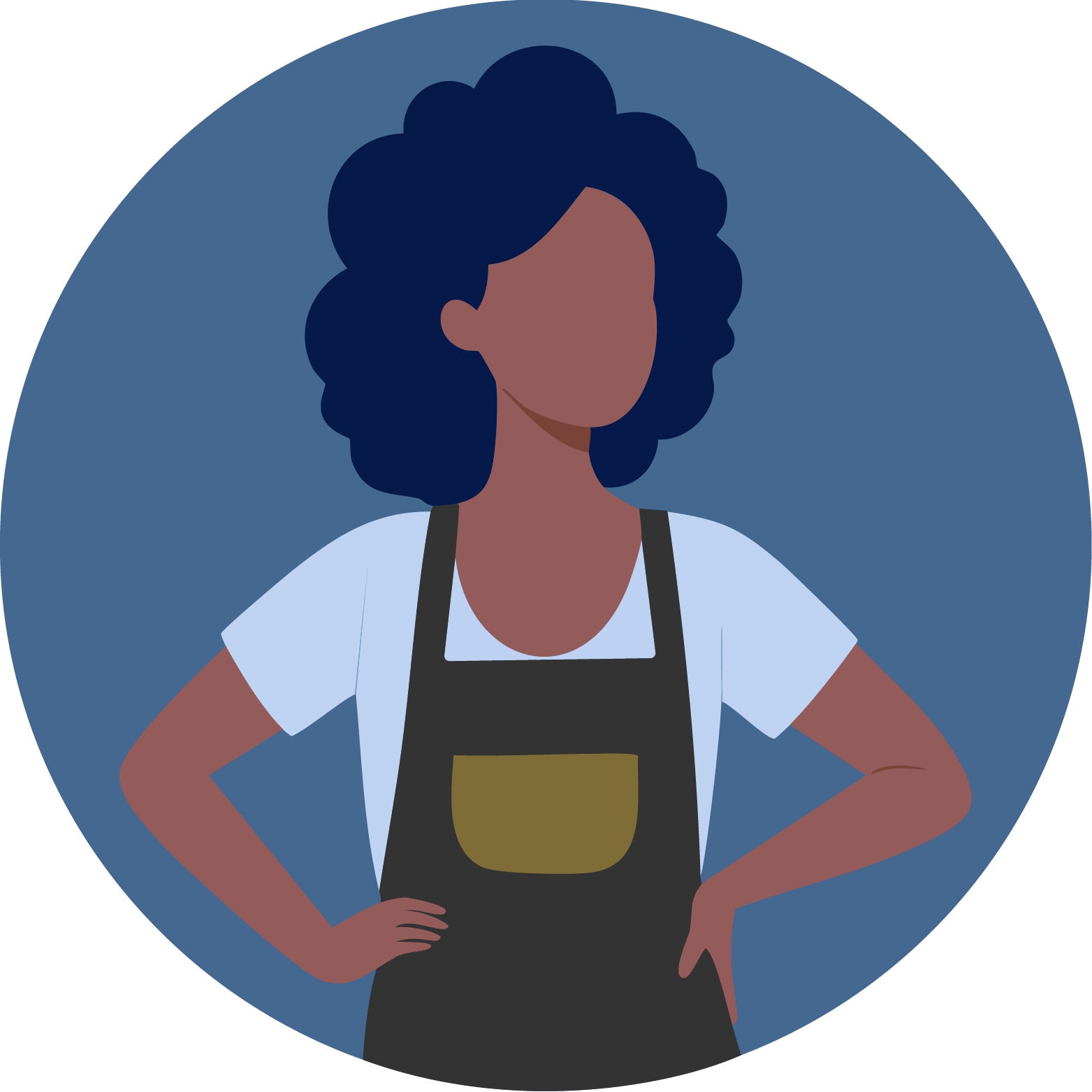 Woman in an apron. Click to go to the guidance for cosmetologists page.