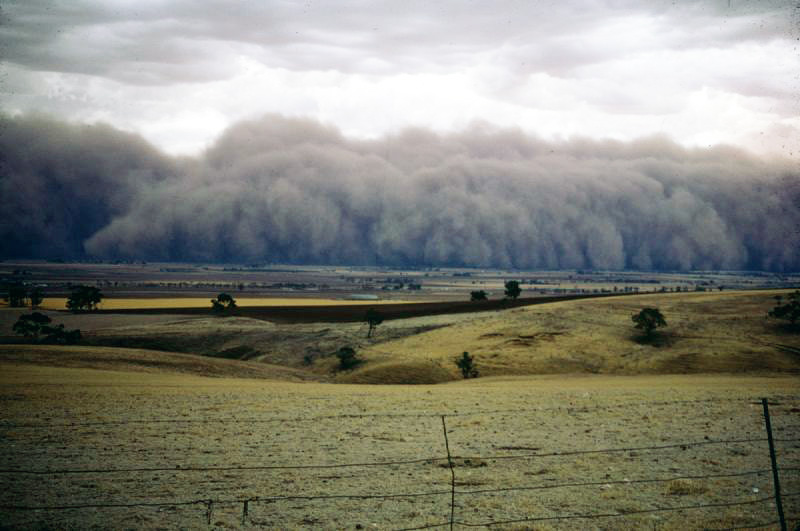 Dust storm over an open plain