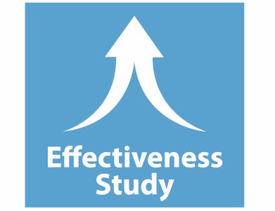 Icon of two arrows coming together with text: Effectiveness Study 