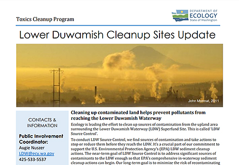 Lower Duwamish cleanup sites update fact sheet
