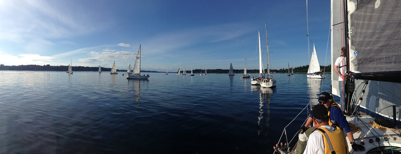 Many sail boats on Puget Sound