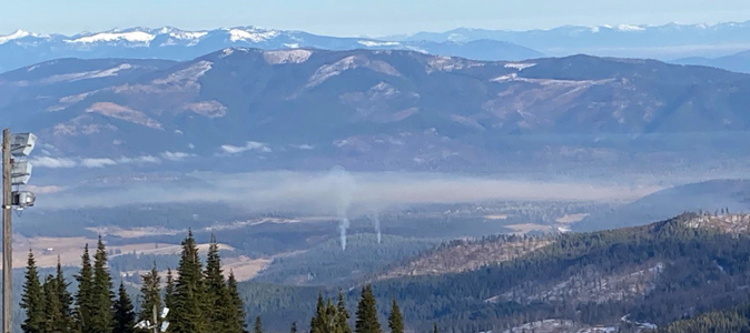 Air pollution over Spokane valley