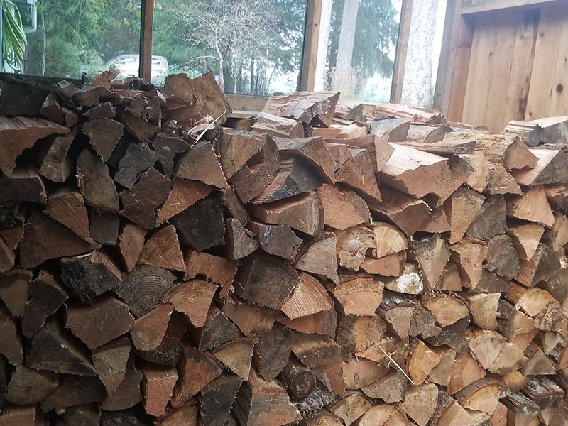 Firewood stored inside