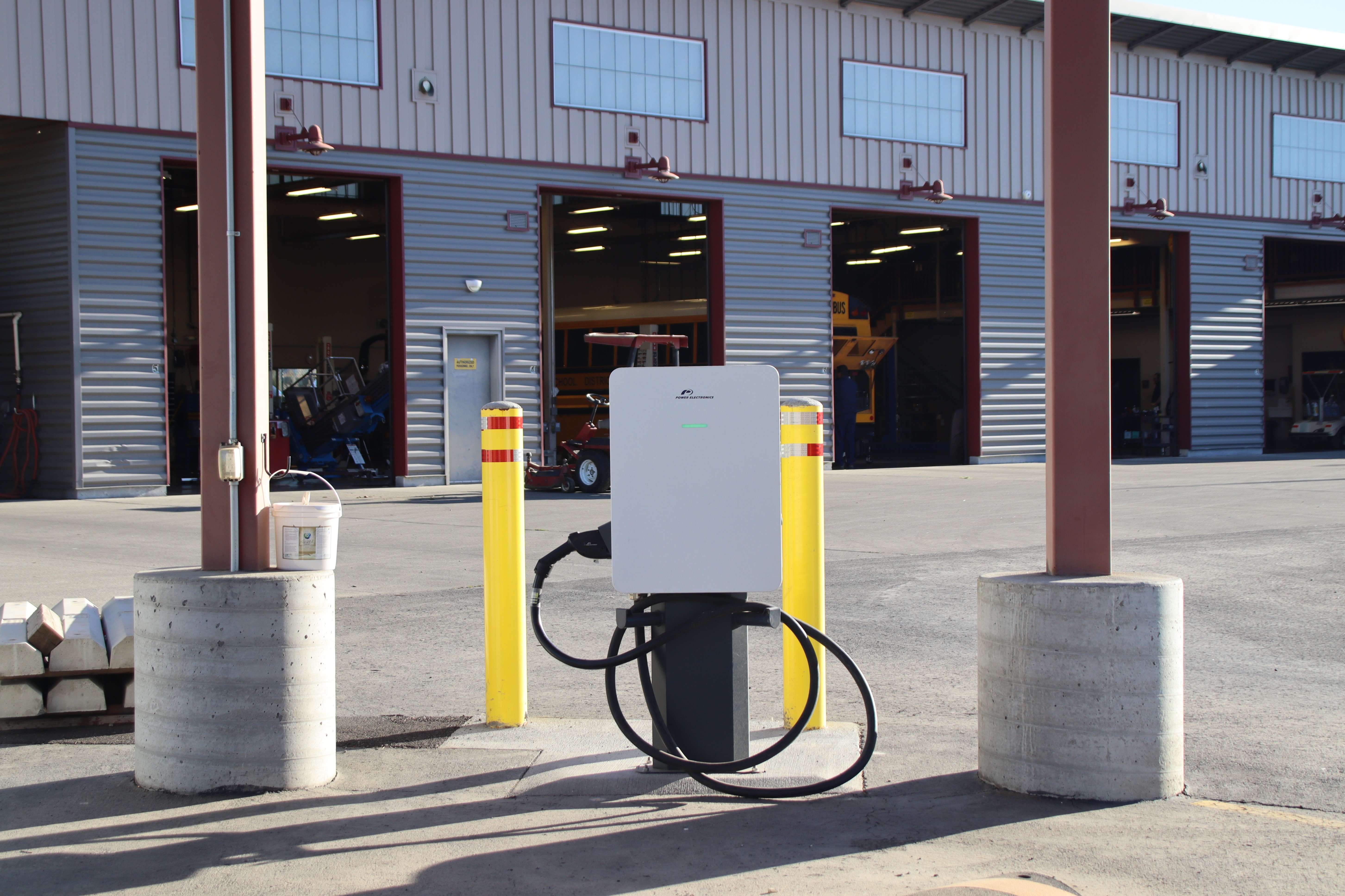 Electric bus charging station