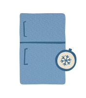 Illustration of a freezer door with a snowflake symbol