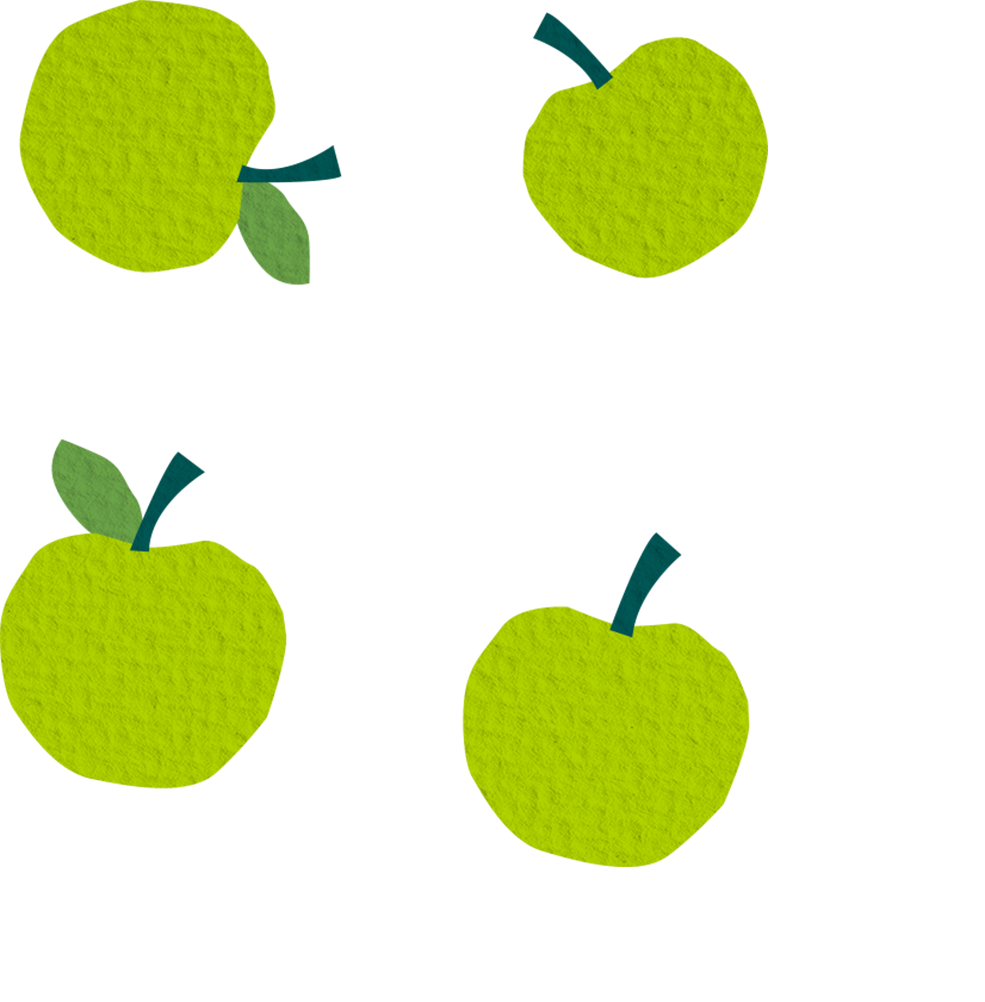 Illustration of four red apples