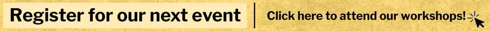 A graphic stating 'register for our next event' with a clicking icon on the bottom right