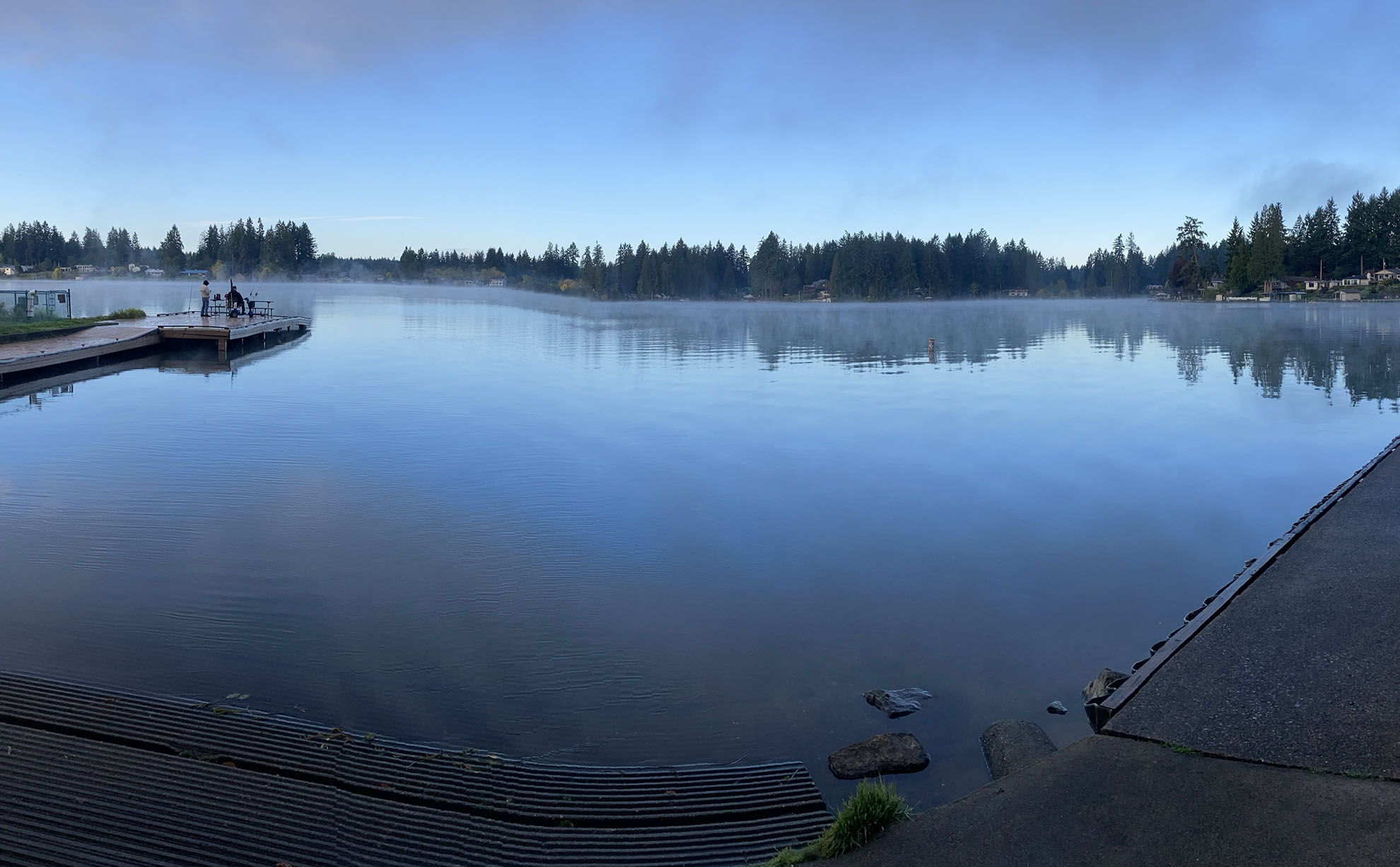 view of Spanaway Lake from dock