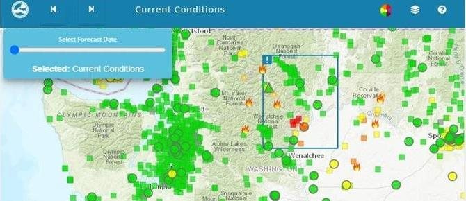Screenshot of our upgraded Air Quality Monitoring map