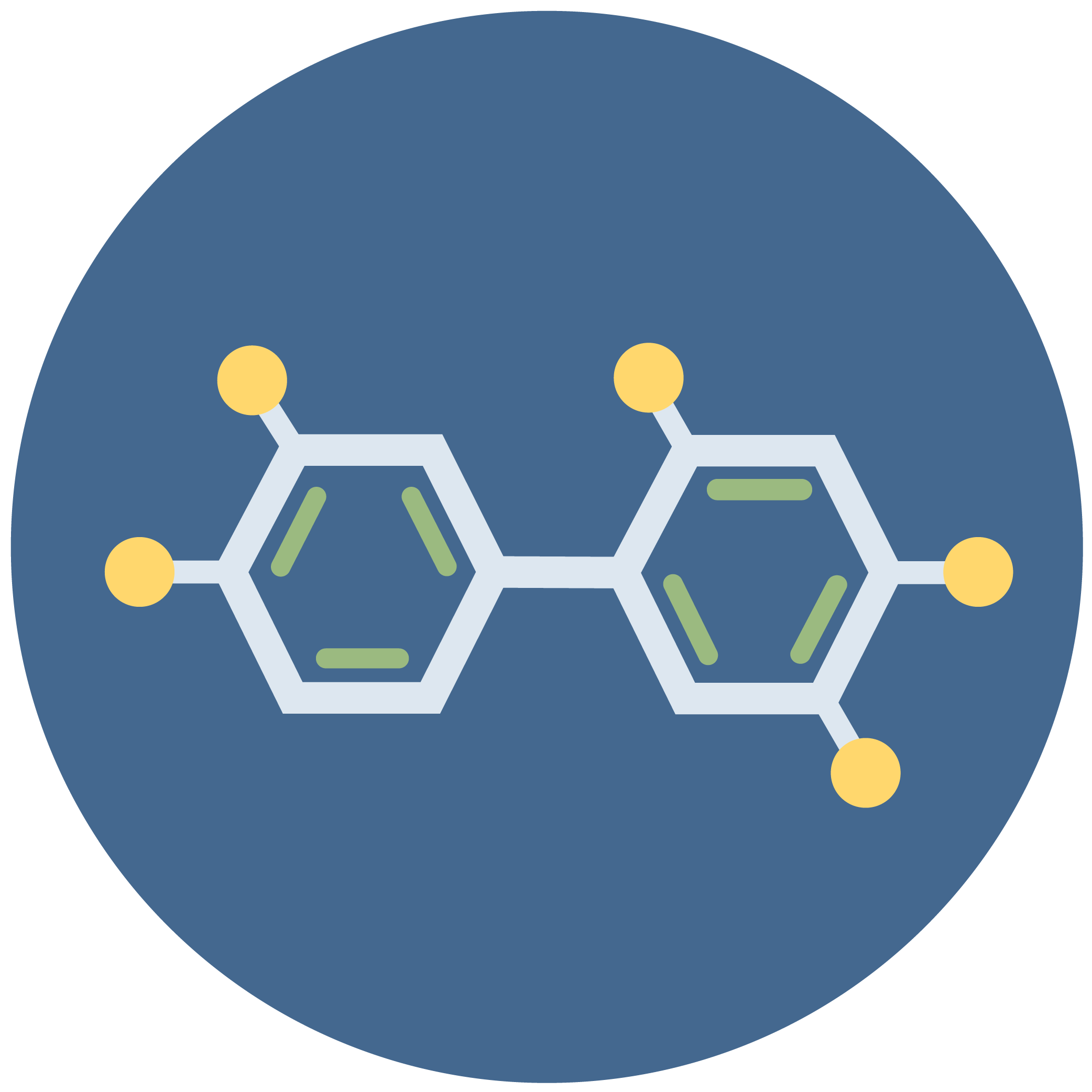 PCBs chemical structure icon. Click to learn more about PCBs.