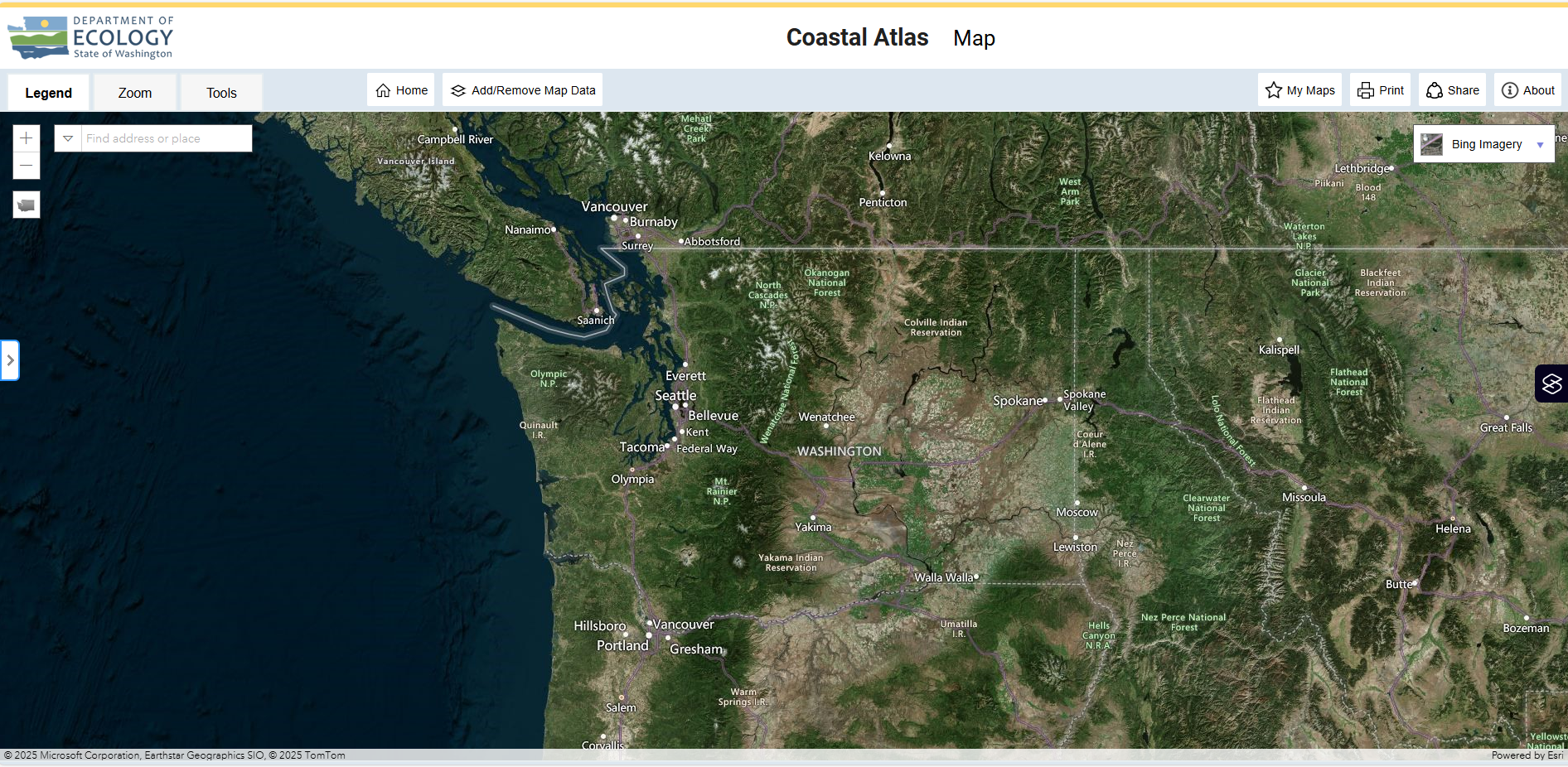 Map of Washington state