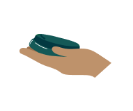 illustration of hand holding reusable cup lid
