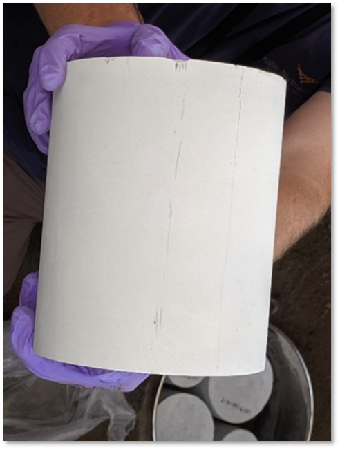 A solidified grout sample (Photo courtesy, U.S. Department of Energy)