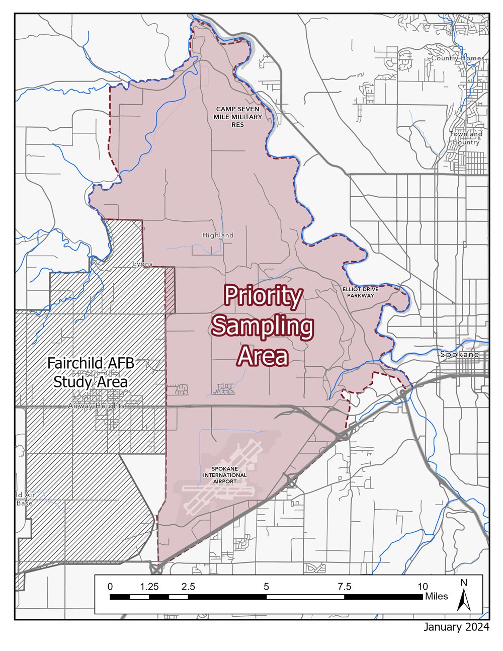 The sampling area is between Hayford road and the Spokane river, down to I-90 and up to Deep Creek.