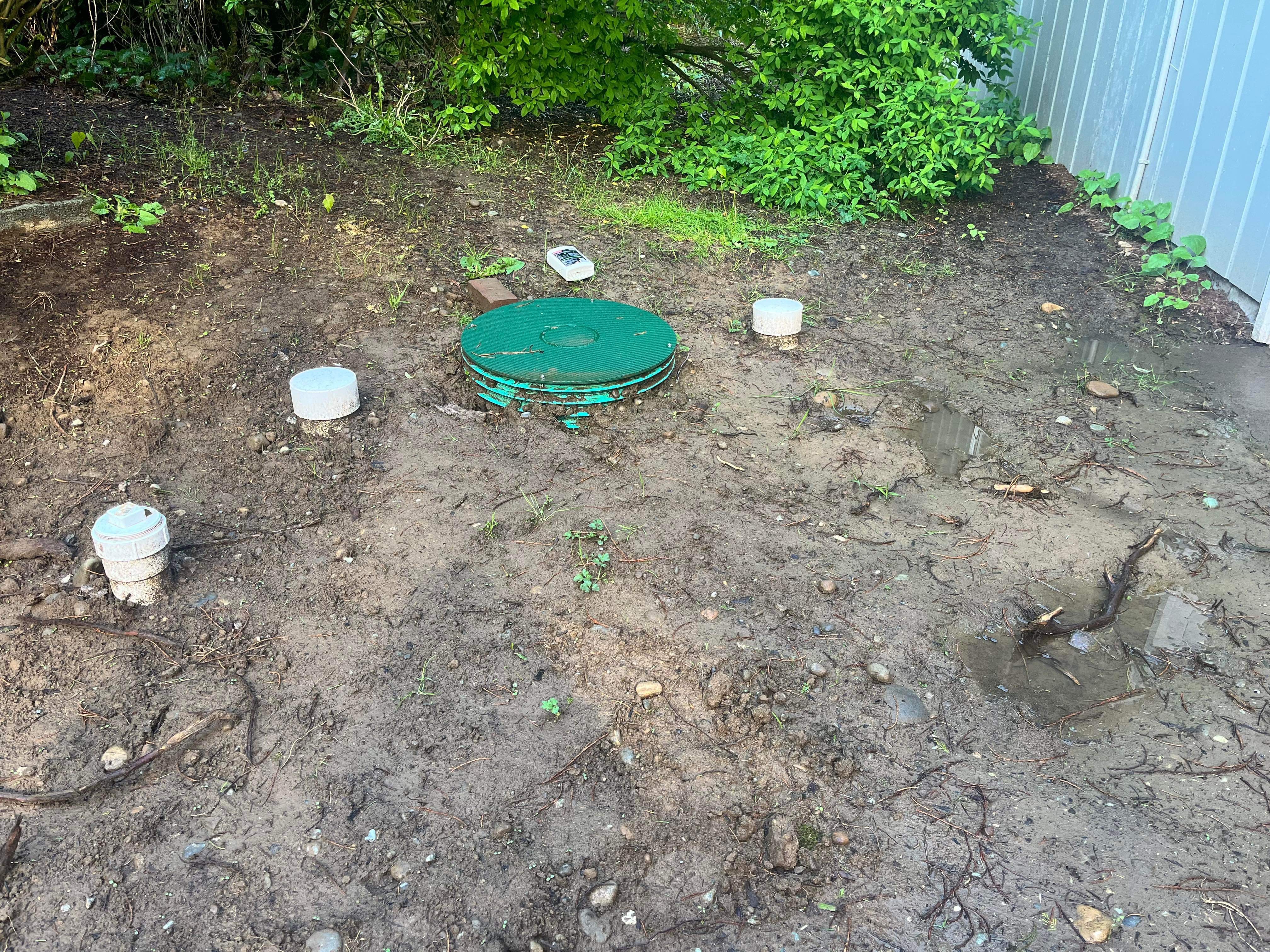 septic lid in ground
