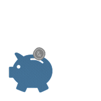Illustration of a blue piggy bank