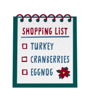 Illustration of a shopping list with checked items